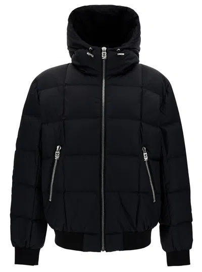 Dsquared2 Icon Black Down Hooded Jacket In Polyamide Man