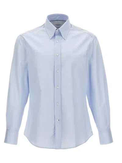 Brunello Cucinelli Cotton Shirt In Light Blue