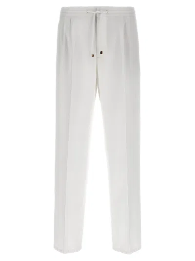 Brunello Cucinelli Cotton Drawstring Pants In White