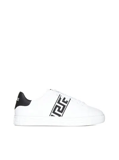 Versace Sneakers In White+black