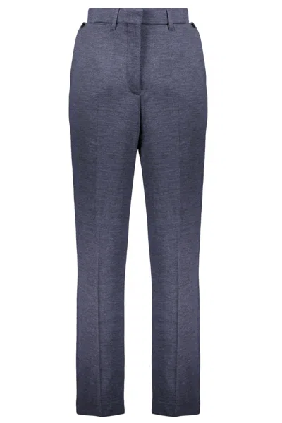 Burberry Wool Trousers In Blue