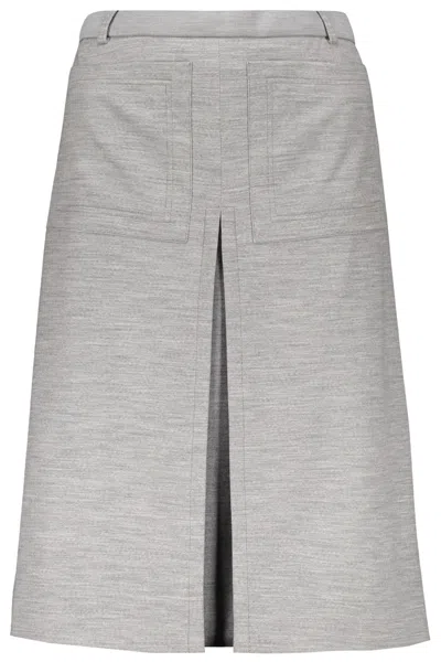 Burberry Midi Skirt In Grey