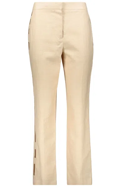 Burberry Long Trousers In Panna