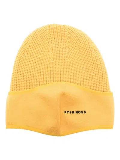 Canada Goose X Pyer Moss Black Balaclava 001 Wool Beanie In Yellow