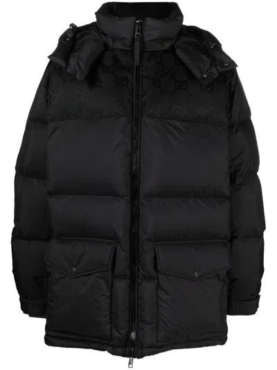 Gucci Gg Supreme Puffer Jacket In Black