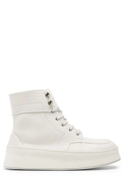 Marsèll Cassapana Leather Ankle Boots In White