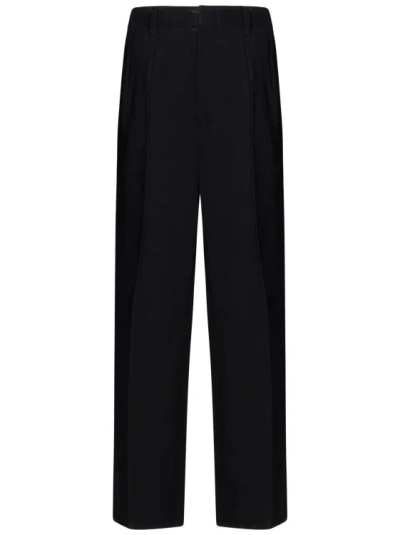 Maison Margiela Straight-leg Gabardine Wool Trousers In Black