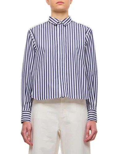 Sacai Striped Panelled Shirt In Multi