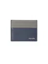 Prada Logo-plaque Leather Cardholder In F0km3 Baltico Mar