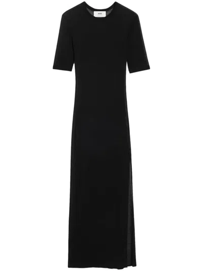 Ami Alexandre Mattiussi Lyocell Maxi Dress In Black