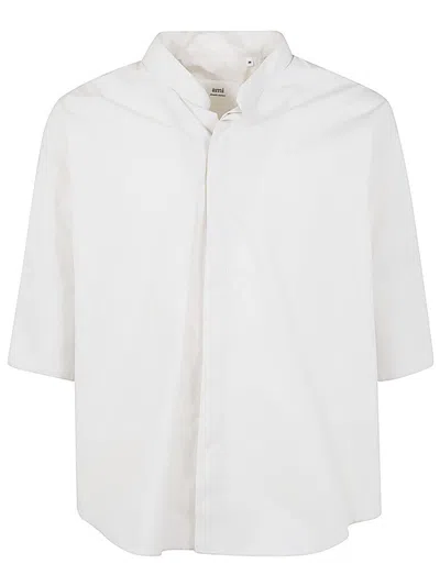 Ami Alexandre Mattiussi Ami Paris Mandarin Collar Shirt Clothing In White