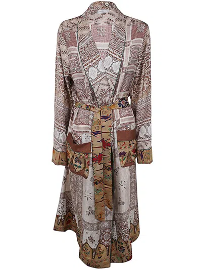 Pierre-louis Mascia Printed Long Kimono Clothing In Multicolour