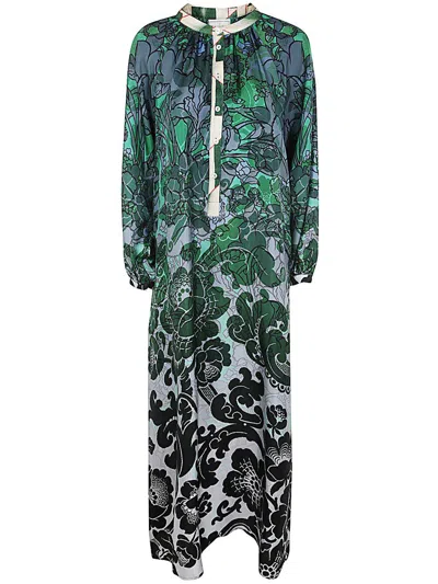 Pierre-louis Mascia Printed Silk Twill Dress Clothing In Multicolour