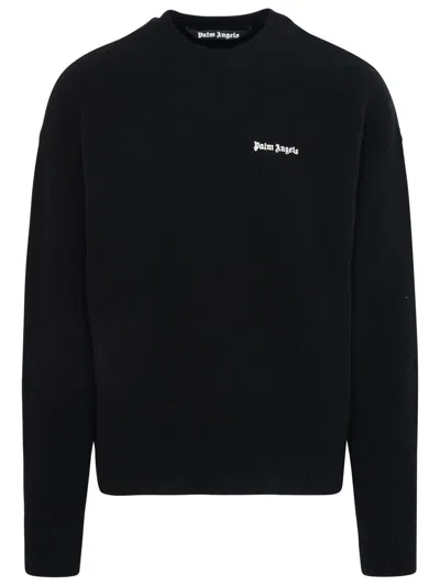 Palm Angels Black Virgin Wool Blend Sweater