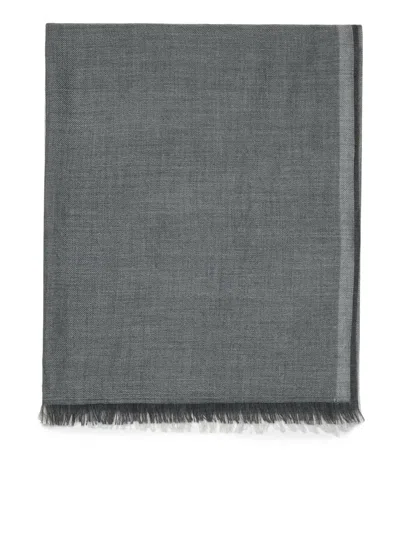 Brunello Cucinelli Cashmere-silk Blend Colour-block In Grey