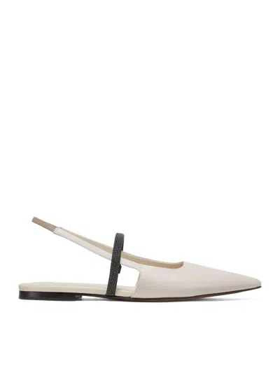 Brunello Cucinelli Pair Of Ballet Flats In Nude & Neutrals