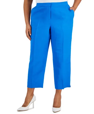 Kasper Plus Size Mid Rise Straight-leg Fly-front Pants In Riviera