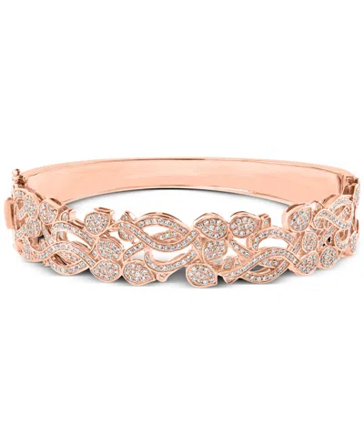 Effy Collection Effy Diamond Openwork Bangle Bracelet (1-1/2 Ct. T.w.) In 14k Rose Gold In Rose Gld
