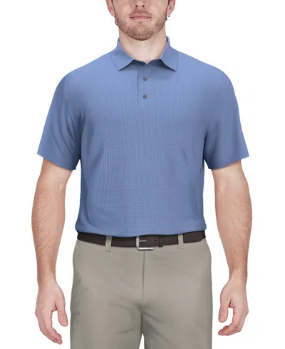 Pga Tour Men's Short-sleeve Mini-check Performance Polo Shirt In Della Robb
