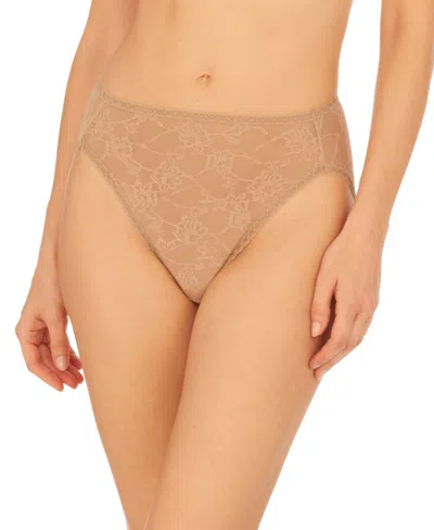 Natori Women's Bliss Allure One Size Lace French Cut Underwear 772303 In Cafe
