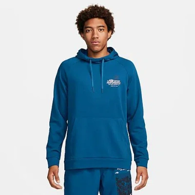 Nike Mens  Dri-fit Gfx Pullover Hoodie In Court Blue/court Blue/pink Foam
