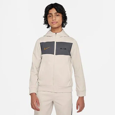 Nike Air Big Kids' (boys') Full-zip Hoodie In Light Orewood Brown/iron Grey