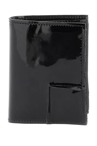 Comme Des Garçons Bifold Patent Leather Wallet In In Black