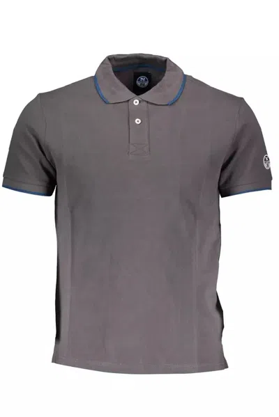 North Sails Gray Cotton Polo Shirt In Grey