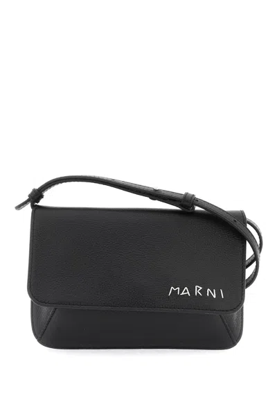 Marni Flap Trunk Shoulder Bag With In Black