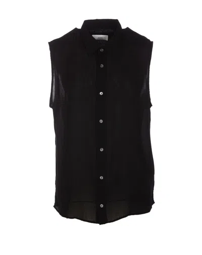 Ami Alexandre Mattiussi Ami Paris Sleeveless Shirt In Black