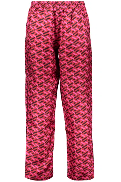 Versace Silk Pyjama Trousers In Fuchsia