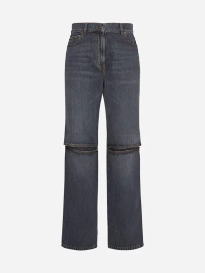Jw Anderson Cutout High-rise Straight-leg Jeans In Grey