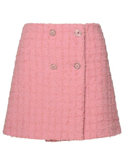 Versace Pink Virgin Wool Blend Skirt