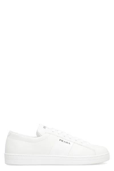 Prada Leather Low-top Sneakers In White