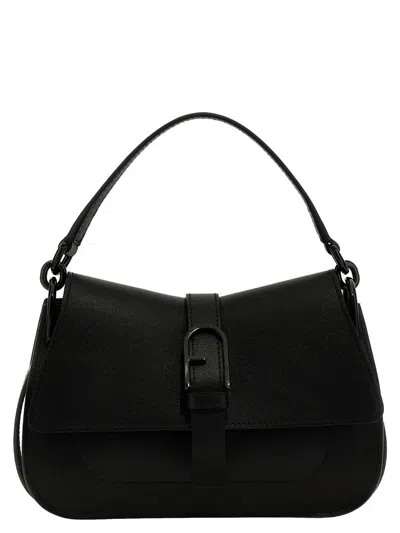 Furla Flow Mini Shoulder Bag In Black