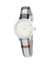 BURBERRY STAINLESS STEEL & CHECK STRAP WATCH/25MM,0400093109964