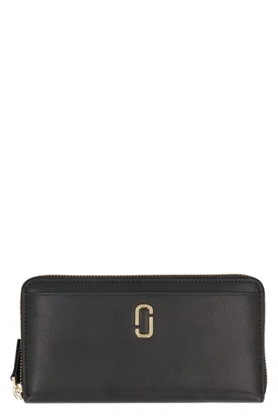 Marc Jacobs The Continental Leather Wallet In Black