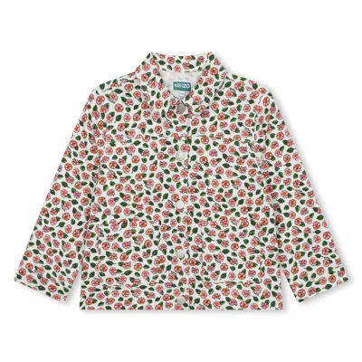 Kenzo Kids' Boke 花卉印花正面纽扣夹克 In Cream