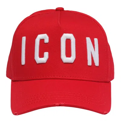 Dsquared2 Be Icon Baseball Cap In Rosso