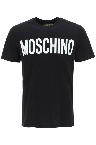 Moschino Logo Print T-shirt In Black  