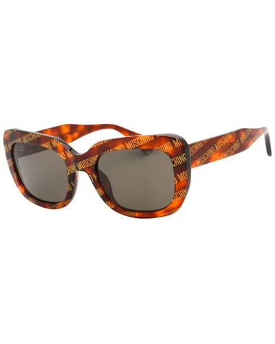 Moschino Grey Square Ladies Sunglasses Mos132/s 02vm/ir 53 In Brown