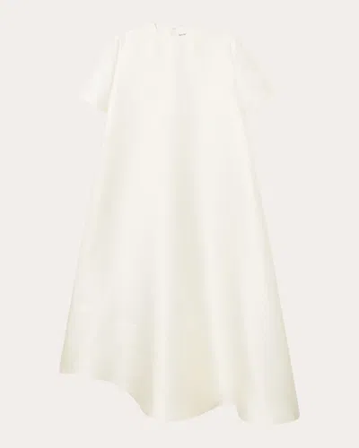 Mark Kenly Domino Tan Women's Doma Atelier Silk Tech Midi Dress In White