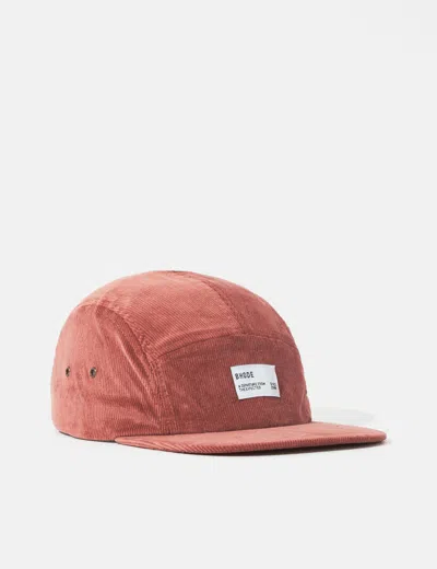 Bhode 5-panel Cap (cord) In Pink