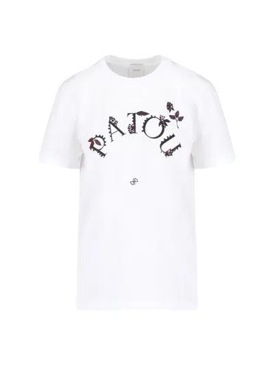 Patou Floral Logo-print T-shirt In White