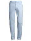 Kiton Men's Stretch Cotton Mid-rise Straight-leg Pants In Celestial Blue