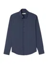 Sandro Men's Fitted Stretch Cotton Shirt In Bluish Grey