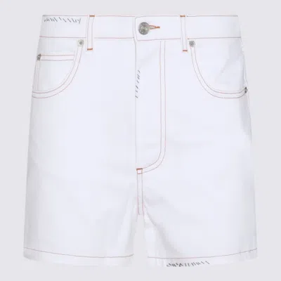 Marni Floral-print Denim Shorts In White