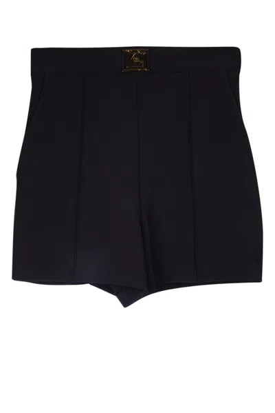 Elisabetta Franchi Logo Plaque Shorts In Black
