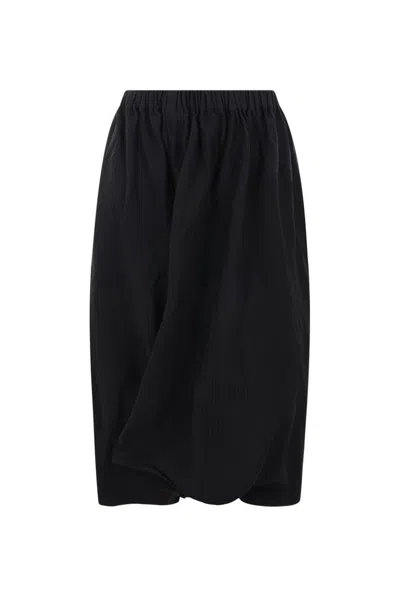 Comme Des Garçons Wide Leg Elastic Waist Pants In Black