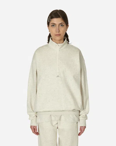 Adidas Originals Basketball Half-zip Crewneck Sweatshirts Cream In White